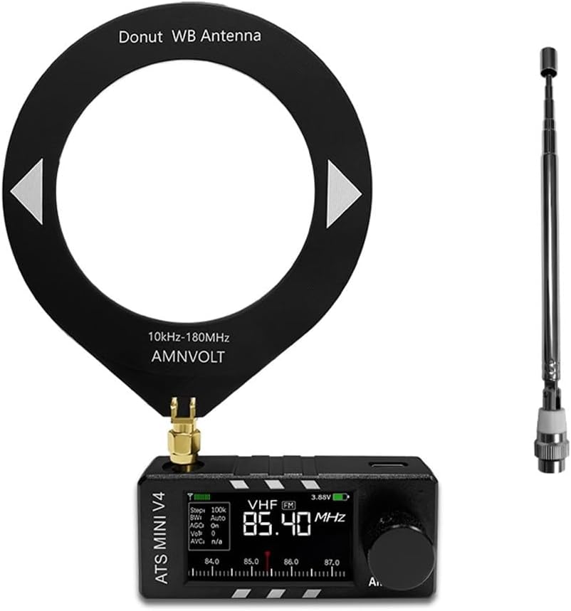 Niceminiwall ATS SI4732 V4 Full-Band DSP-Receiver met ESP32-S3 - FM/AM/Kortegolf/Langegolf/SSB (LSB/USB) - 1,9 Inch IPS-Scherm - Zwart