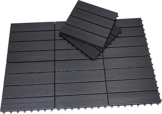 WPC Vlondertegels - Klassiek Insteeksysteem 30x30cm - Antraciet