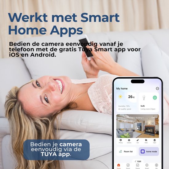Denver Beveiligingscamera Buiten en Binnen - met Nachtzicht - Met WiFi & App - Full HD - Bewegingsdetectie - IOC224