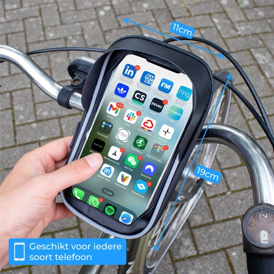 Nuvance - Telefoonhouder Fiets - GSM Houder voor Fiets, Fatbike, Scooter & Motor Stuur - Waterdicht - 360 Graden Rotatie - Fietshouder voor Smartphones