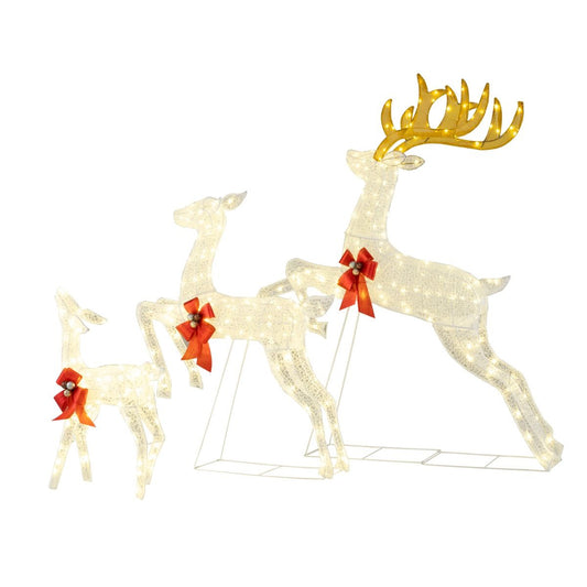 Coast 3-delige LED rendier familie XXL – 330 warmwitte LED’s – Bok 136x41x152 cm / Hinde 86x20x107 cm / Kalf 48x20x74 cm