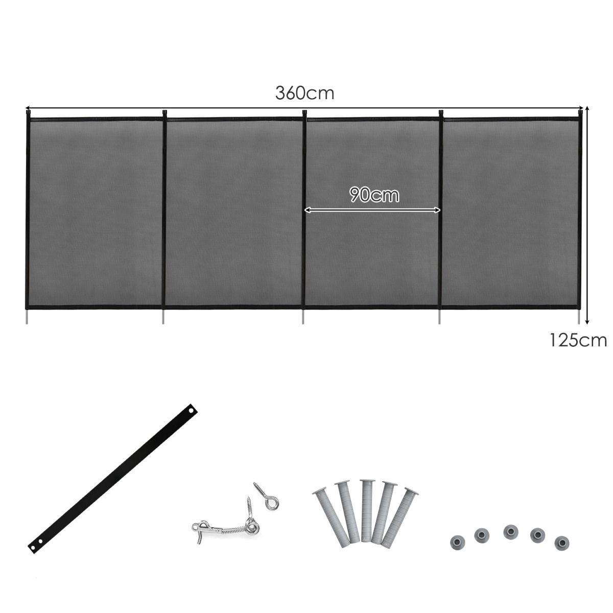 Coast Zwembadhek voor Kinderen Beschermomheining Tuin en Zwembad - Vijverhek - 360 x 125 cm