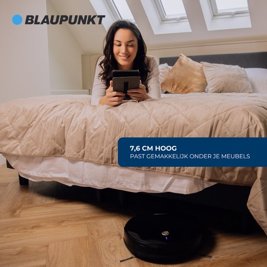 Blaupunkt - Bluebot XBOOST 2+ Robotstofzuiger - Met Dweilfunctie & Zelflegend Station - 140 min Gebruikstijd - Voor Huisdieren & Allergieën - Smart App Besturing - Kunststof & Zwart