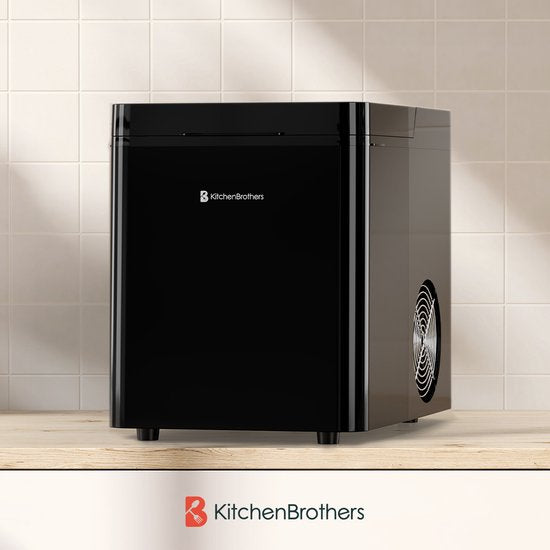 KitchenBrothers Ijsblokjesmachine - 2.1L - 15kg/24 uur - Draagbaar - Zelfreinigingsfunctie - Zwart