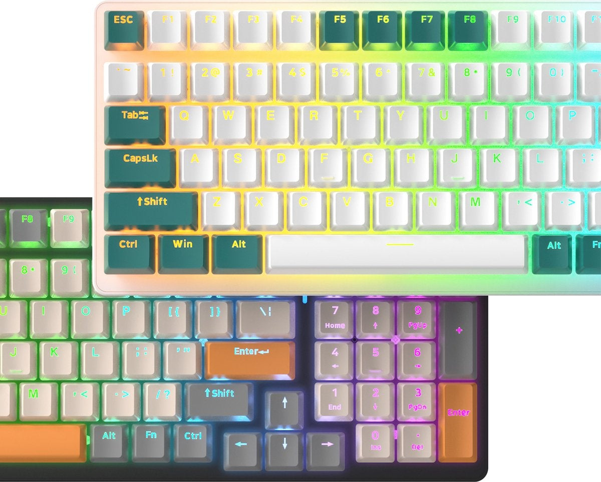 Fuegobird K3 Mechanisch Gaming Toetsenbord - 100keys - Rood Switch - QWERTY - Mechanical RGB Backlight Keyboard - HoneyBee