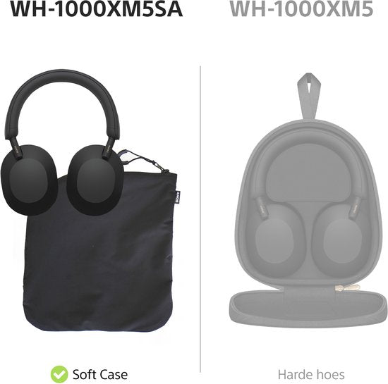 Sony WH-1000XM5SA – Draadloze koptelefoon met Noise Cancelling – Limited Soft Case Edition - Zwart