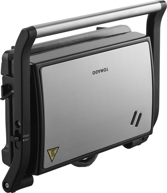 Tomado TGC2001S - Kleine contactgrill - Tosti apparaat - PFAS vrij - Zwart/rvs - 750 watt