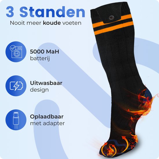 Qualitá Verwarmde Sokken - Elektrische Sokken - Skisokken - Elektrische Verwarmde Sokken - Warmte Sokken - Maat L - 41-46