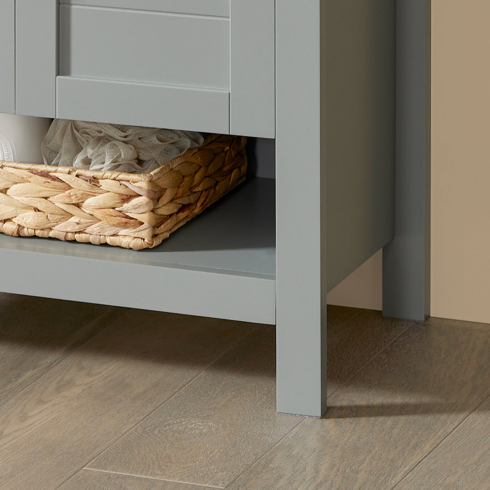 SoBuy Wastafel Onderkast BZR69-HG – 2 Deuren met Plank – 60x30x60 cm – Modern Grijs Badmeubel