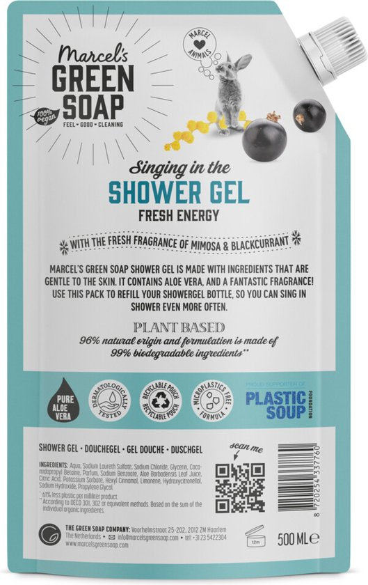 Marcel's Green Soap Douchegel Navulling Mimosa & Zwarte Bes 500 ml