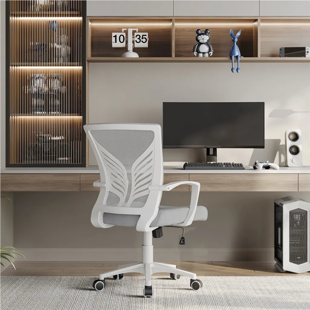 Yaheetech Bureaustoel - Ergonomisch - Lichtgrijs - Verstelbaar