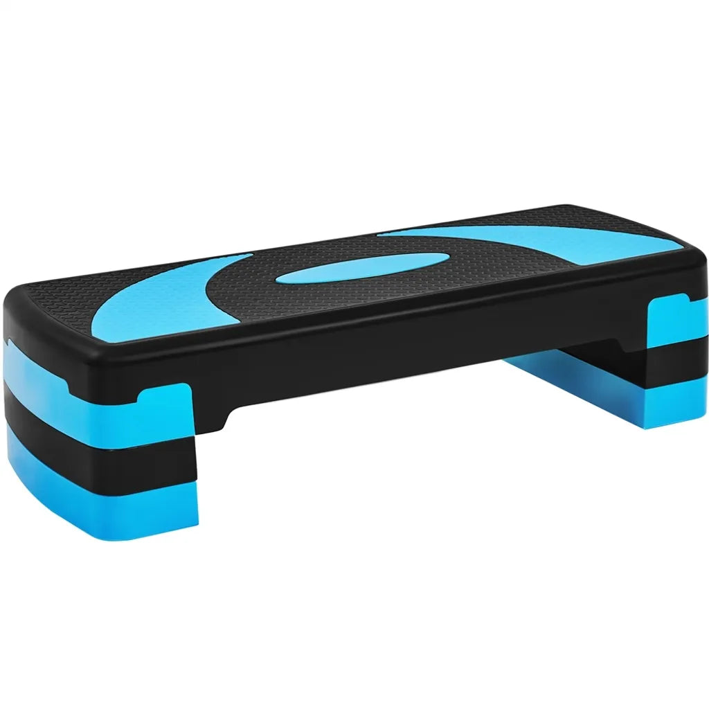 Yaheetech Aerobic Step - Verstelbaar Stepbord - Fitness Stepper - 3 Hoogtes - Antislip - Blauw
