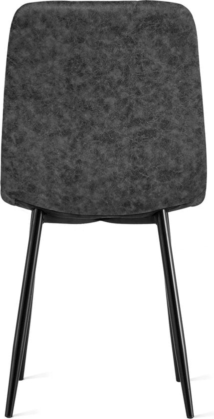 Refurna Eetkamerstoel - Luxe - Microleder - Max. 125 kg - 62 x 51 x 85 cm - Antraciet