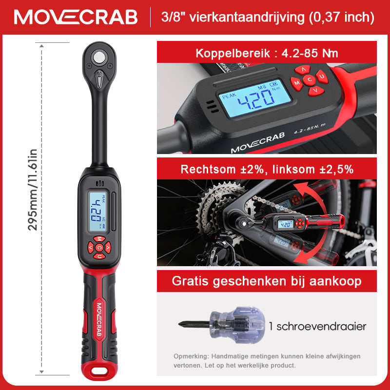 movecrab digitale momentsleutel - 4,2 tot 85 Nm