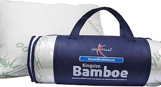 Lucovitaal Kingsize Bamboe Kussen - ademend - antibacterieel - hypoallergeen - 66cm x 50cm x 18cm