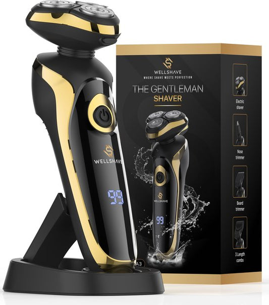 Wellshave 4 in 1 Scheerapparaat Elite - Scheerapparaat voor Mannen - Met Trimmer en Neustrimmer - Elektrische scheerapparaat - Scheren - Baardtrimmer