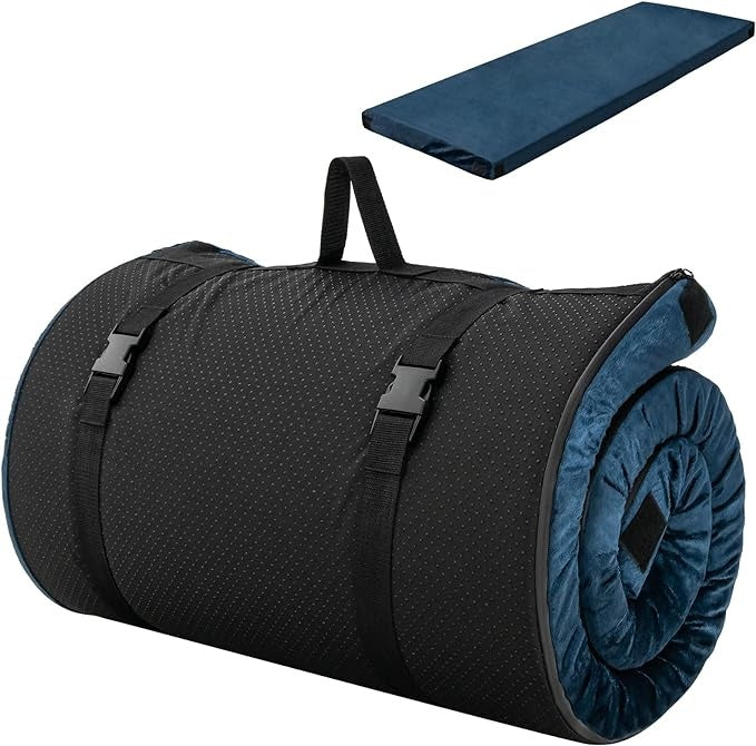 Coast campingmatras - opvouwbaar- slaapmat - waterdicht - reistas - 183 x 62,5 x 6,5 cm - blauw