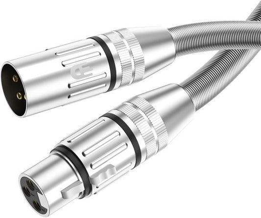 Drivv. Premium XLR Kabel - Microfoon kabel - Mannelijk naar Vrouwelijk 3 pin - 3 Meter - Zilver