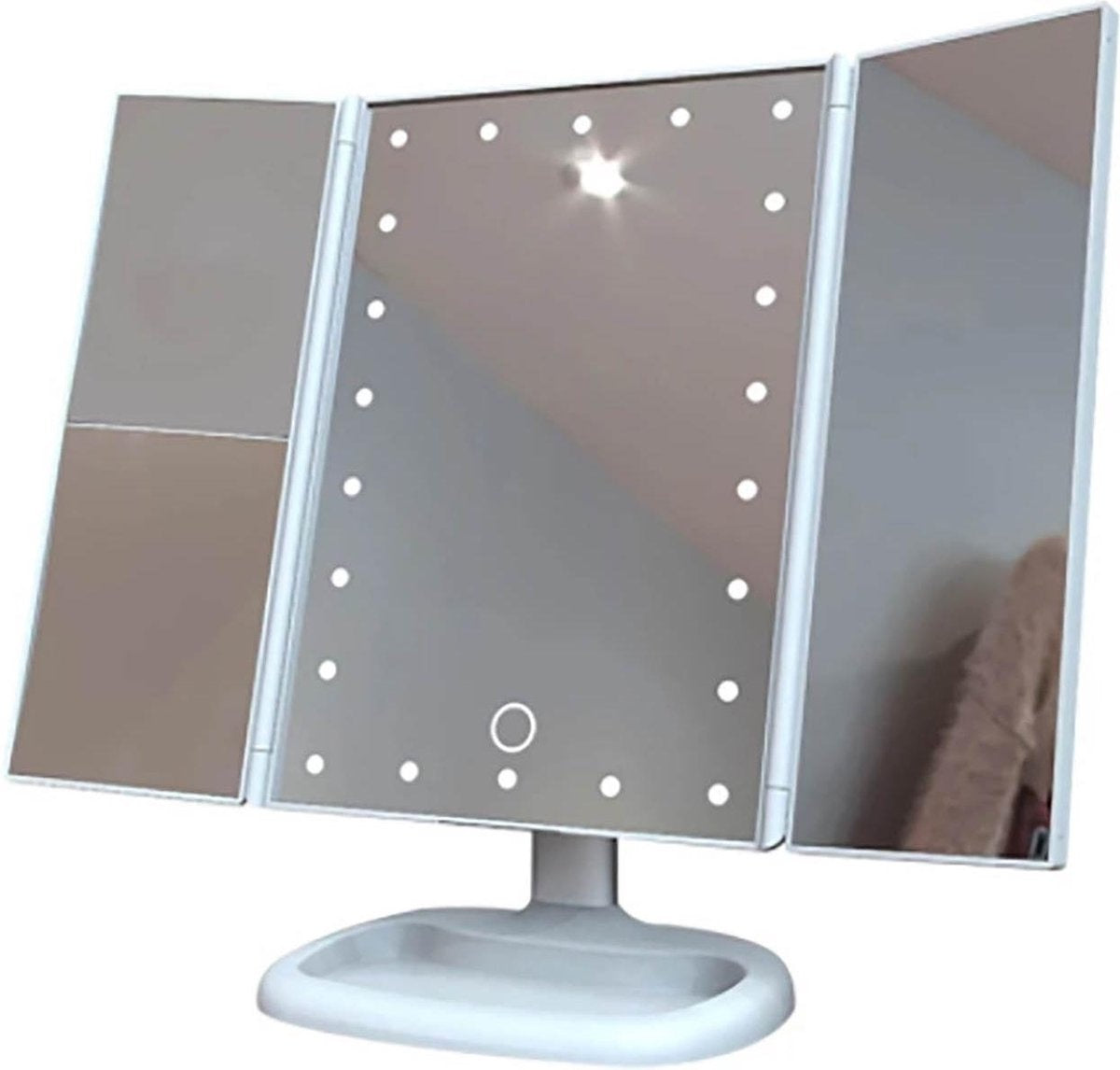 Fuegobird Make Up Spiegel met Verlichting - Dimbaar - Vanity - Voor Make-up - Incl. 10x Vergroting - met Organizer - LED