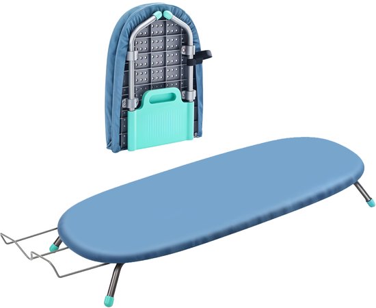 TTD® Uitklapbare Strijkplank Zonder Vouwlijn - Inclusief Mouwplankje en Ophanglus - Mini Strijkplank met Strijkijzerhouder - Opvouwbare Tafelstrijkplank - Kleine Inklapbare Strijkplank