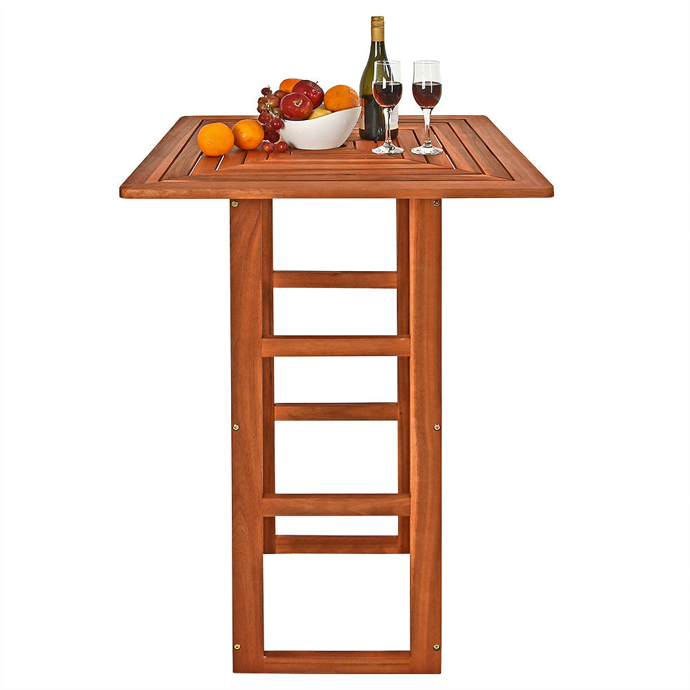 Casaria Statafel - Hout 110cm Hoog 75x75cm Massief – Indoor Outdoor