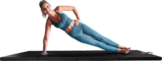 tectake - Gymmat gymnastiekmat - afm 240 x 120 x 5 cm - zwart - 403638