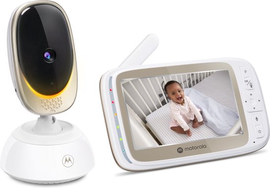 Motorola Nursery Babyfoon met Camera - Baby Monitor VM85 Connect - Baby Camera met Kleuren Display - Besturing met Motorola Nursery App - Incl. Terugspreekfunctie en Nachtlampje