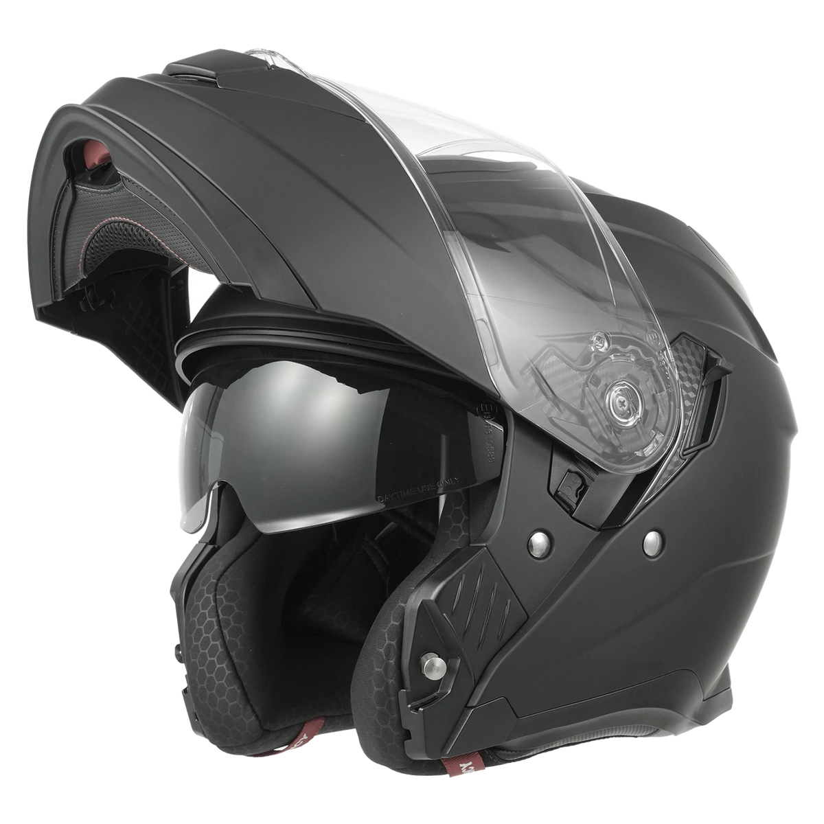MY Flip-Up Systeemmotorhelm – ECE 22.06 Gecertificeerd – Maat M – Matzwart en Zilver – ABS