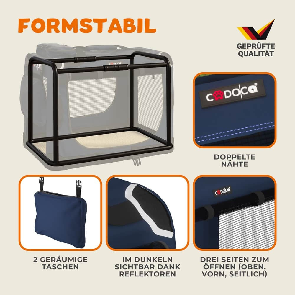 Cadoca Honden & Katten Reismand M - 60x43x45cm - Marine Blauw