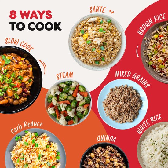 Instant Pot Rijstkoker & Stomer 4,8L - 8 Programma's - Slowcooker - Sauteren - CarbReduce Technologie - Tot 20 Porties - Multi Grain