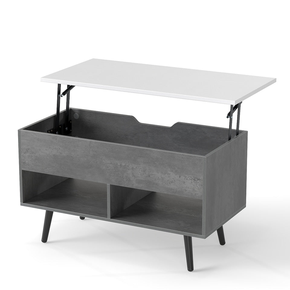 Coast Lift Top Salontafel Grijs 80x40x46 cm - Mid Century Modern met Opbergruimte
