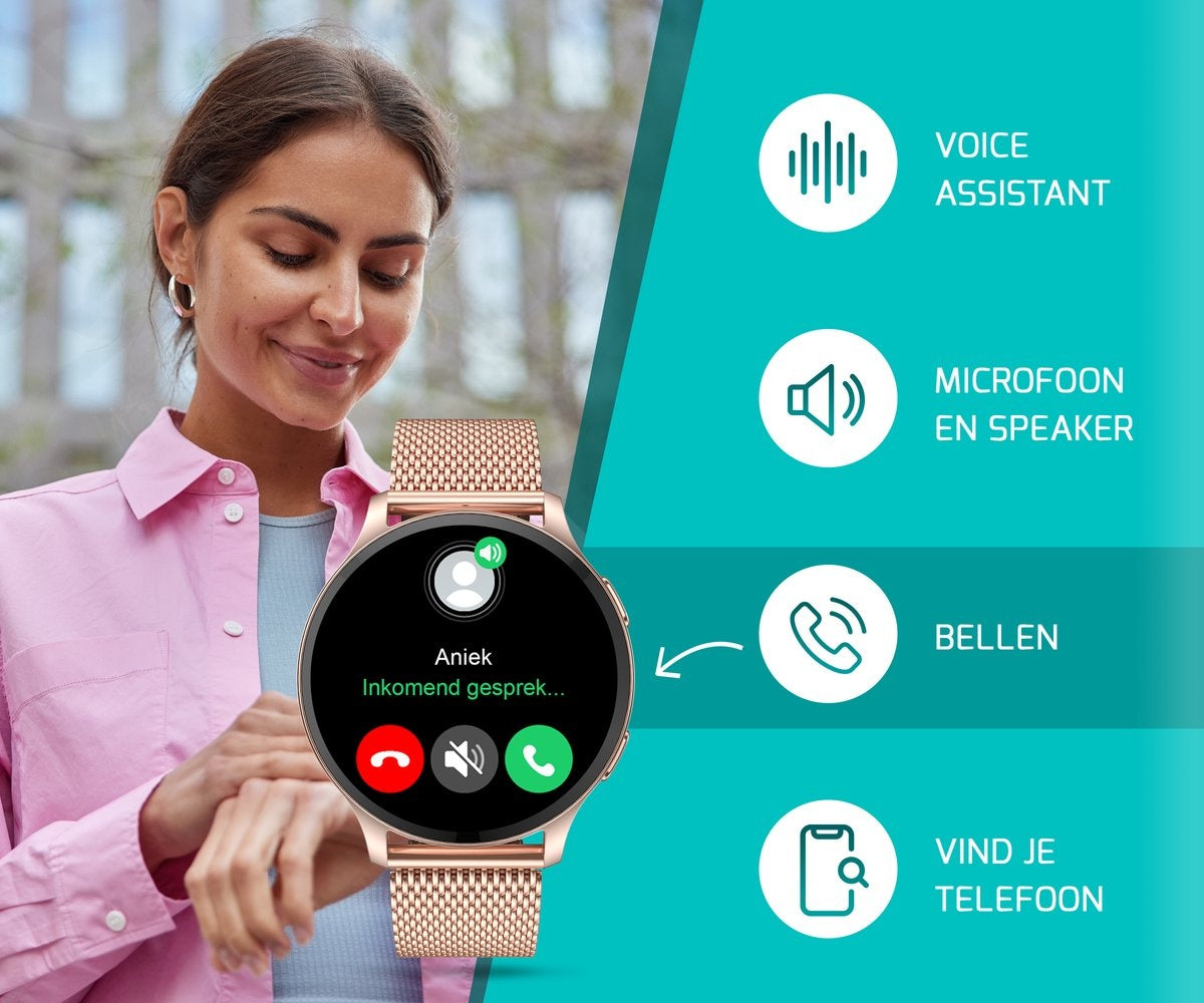 FITAGE Sporthorloge - Smartwatch - Stappenteller Horloge- Smartwatches - Activity Tracker - GPS - Dames en Heren - Roze