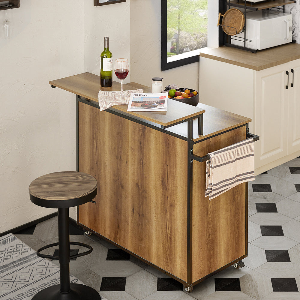 SoBuy Keukenkast op wielen - Dressoir - 2 Deuren + 3 Lades - Max. 75 kg - 113 x 69 x 106 cm - Modern
