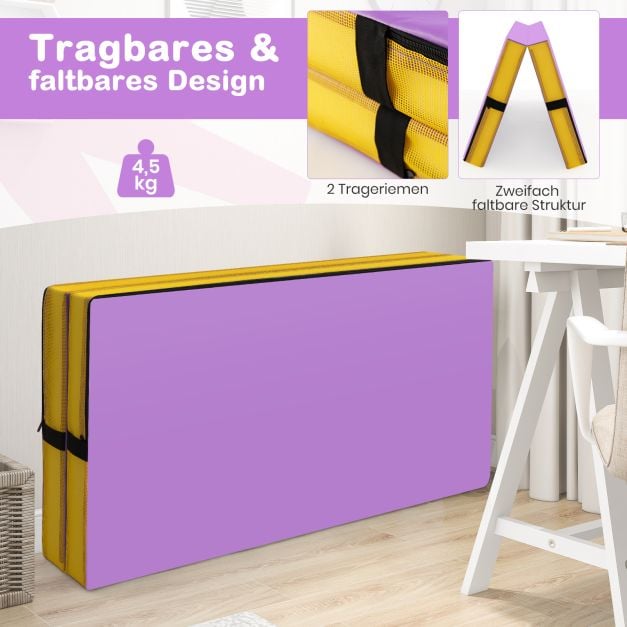 Coast Opvouwbare Turnmat – 122 x 122 x 10 cm – EPE-schuim – Paars