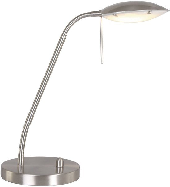 Stalen Tafellamp Biron 1315ST - Kantelbaar en Verstelbaar - Modern Design - Mexlite - Inclusief 194 cm Snoer - Hoogte 25-46 cm