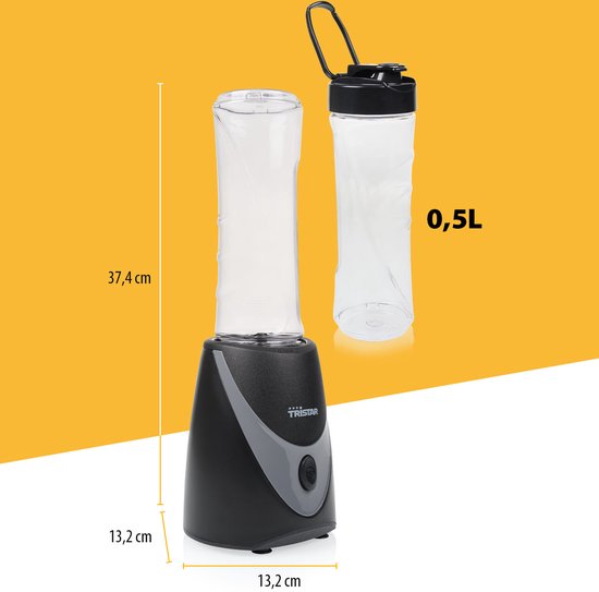 Tristar Blender 250W - BL-4485KL - 0,5L - Blender to go - Zwart