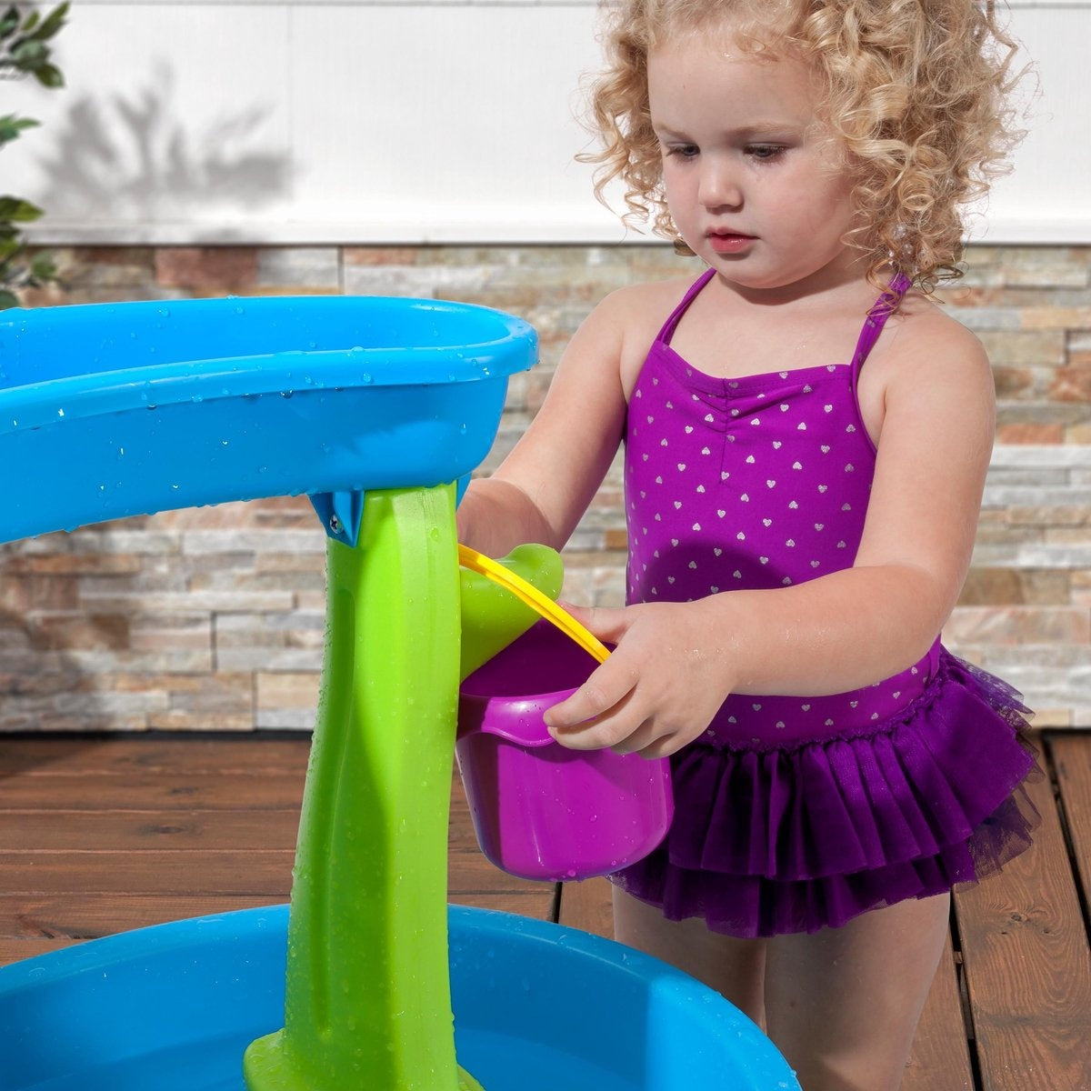 Step2 Rain Showers Splash Pond Watertafel - Met 13-delig accessoireset - Waterspeelgoed voor kind - Activiteitentafel met water voor de tuin / buiten