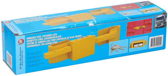All Ride Containerslot 5KG - Container- en Trailerslot - Verstelbaar 23 tot 43 CM - Gehard Staal - Incl. 3 Reserve Sleutels - Geel