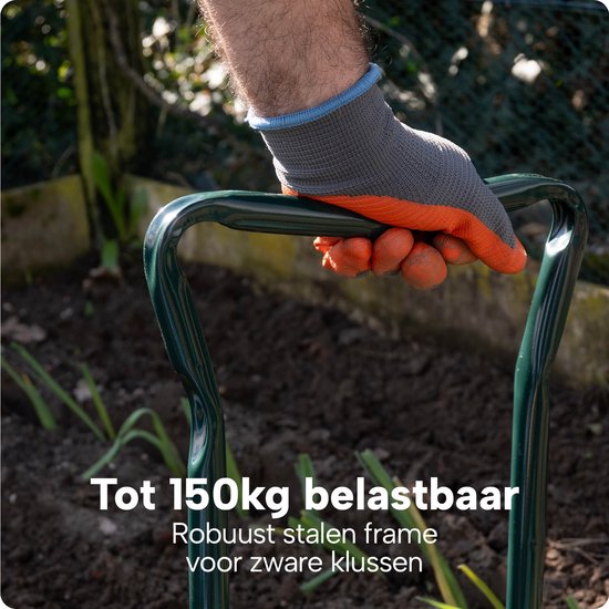 Inklapbaar Tuinkrukje met Kniesteun - EVA-schuim – Tot 150 KG - Stalen Frame met Gereedschapstassen – Zitten en Knielen - BREND BR-2252