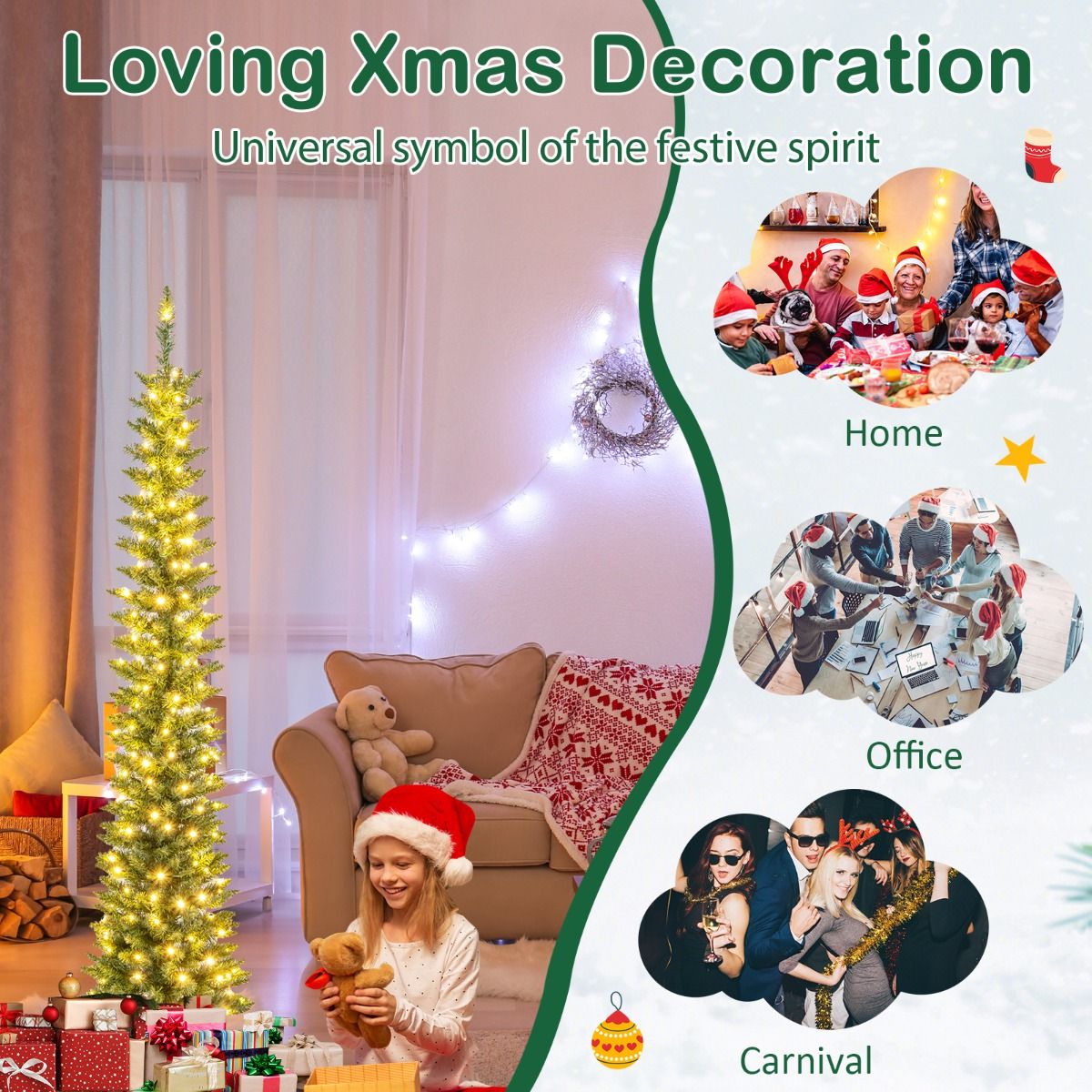 Coast Kunstkerstboom met 390 Takken - 180 Warmwitte LED-Lampjes - 180 cm Hoog - Groen