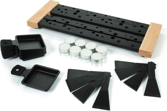 Boska Partyclette® XL - Raclette Grill Set - 8 Personen - Zwart - 48x18 cm