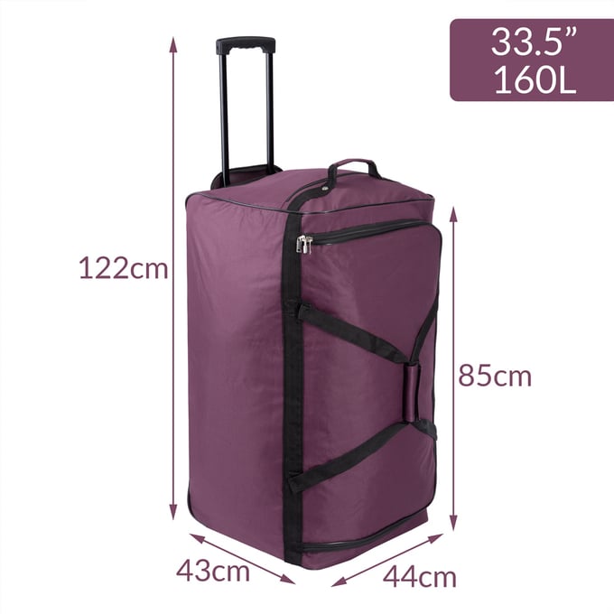 Deuba XXL Reistas Bordeaux Rood met trolley-functie 3 wielen 160 LITER 85x43x44cm