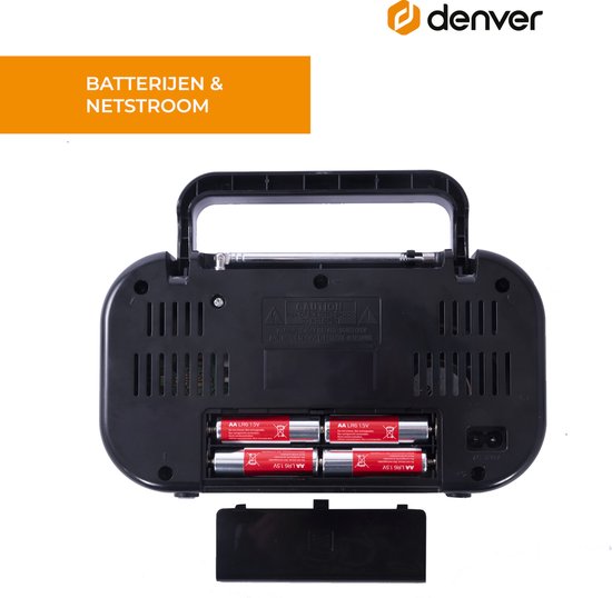 Denver FM Radio Retro - Werkt op batterij of netstroom - Keukenradio - Draagbare Radio - TR51 - Grijs