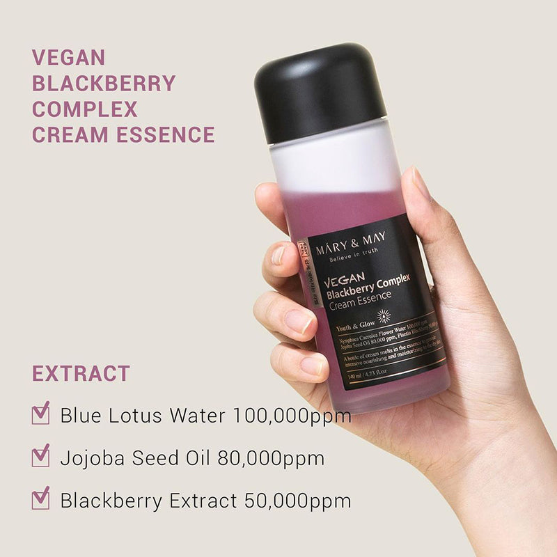 Mary&May Vegan Blackberry Complex Cream Essence – 140 ml – Intens Hydraterende Crème-in-Essence