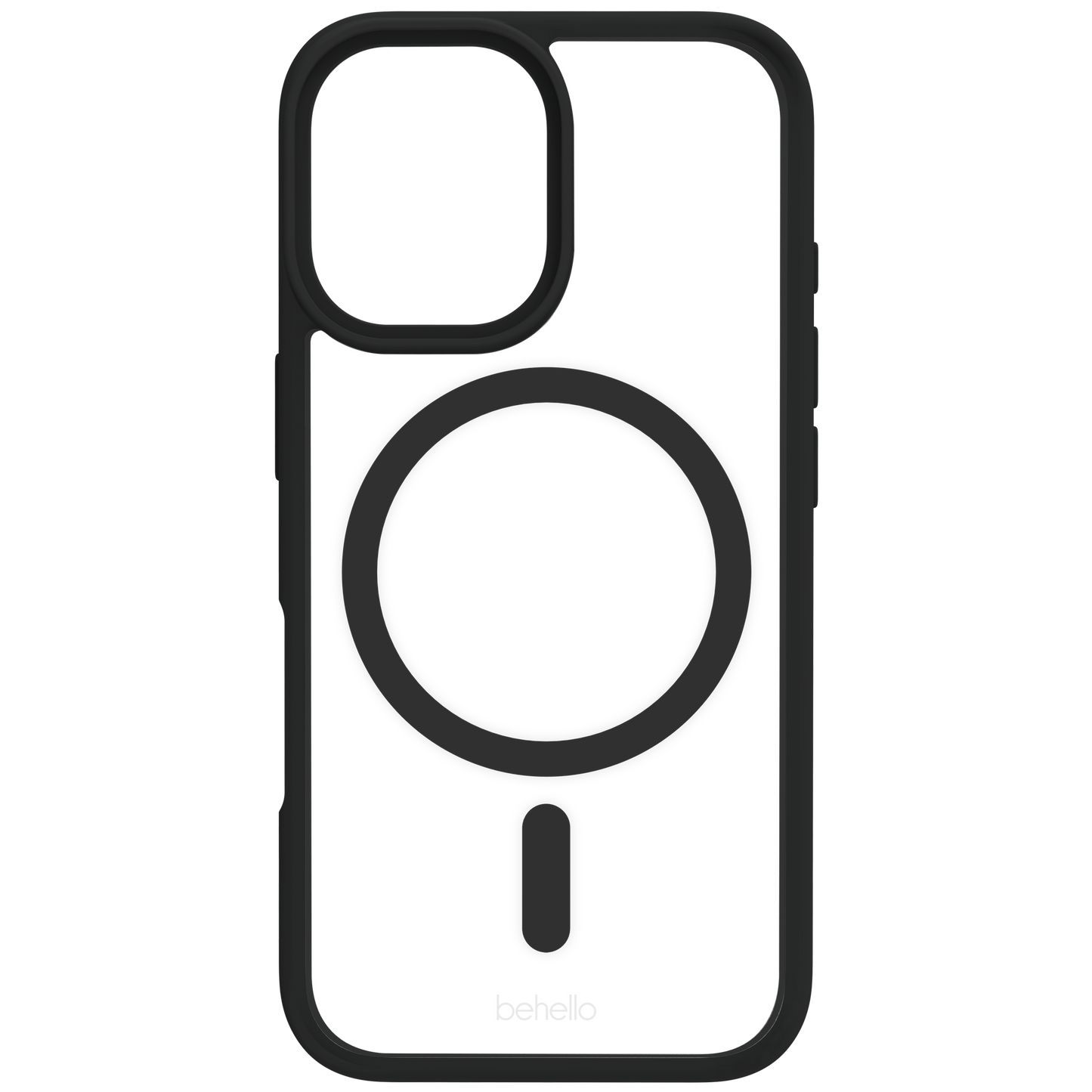 BeHello Hoesje iPhone 16 - MagSafe Magnetische Ring - Transparant / Zwart