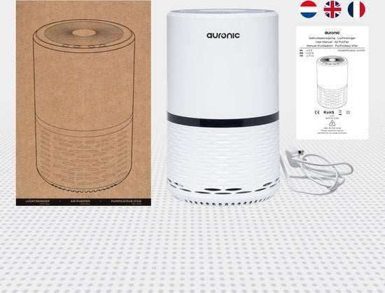 Auronic Luchtreiniger - Air Purifier met HEPA Filter - Verwijdert 99,97% - 25W - 3 Standen - Wit