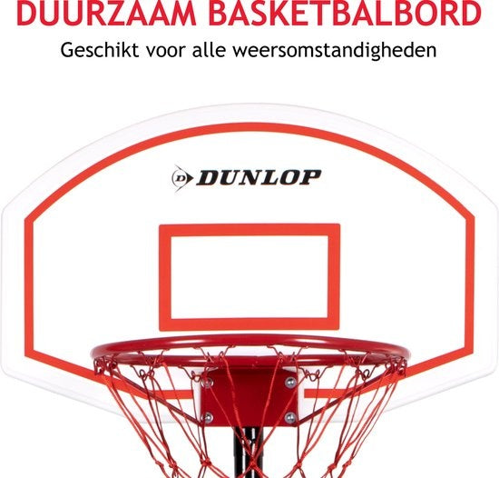 Dunlop Basketbalpaal - Basketbalstandaard - 165-205cm Verstelbaar- Basketbalring met Standaard