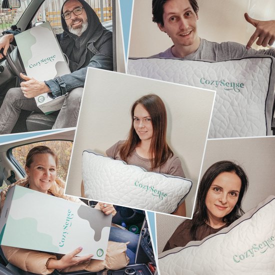 CozySense® Hoofdkussen Traagschuim - Ergonomisch Memory Foam Kussen - Tegen Nekklachten - Aanpasbaar Slaapkussen - Pillow - Zijslaper, Rug-, & Buikslaper