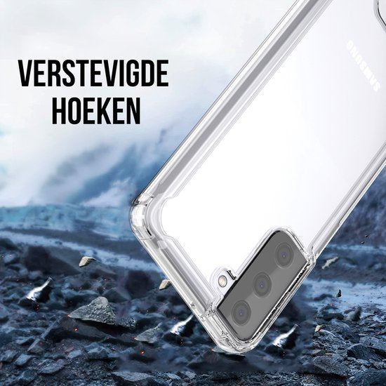 Podec Hoesje geschikt voor Samsung Galaxy S21 Doorzichtig Telefoonhoesje - Anti-Shock Case Cover met 1x Screenprotector