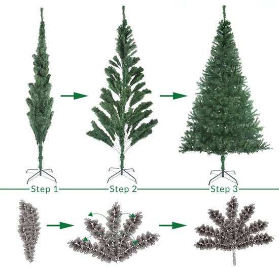 Casaria Kerstboom 180 cm – Incl. LED Kerstverlichting PE Groen